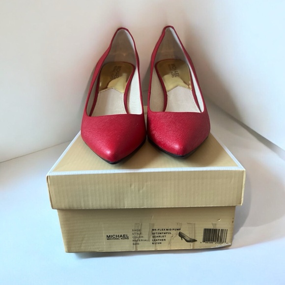 Michael Kors Red Heels Classic Pointed-Toe - Picture 1 of 3